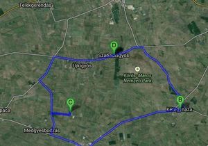 Szabadkígyós-Kétegyháza-Pusztaottlaka-Szabadkígyós kerékpáros körtúra (51 km)